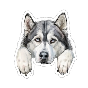 Alaskan Malamute Aufkleber, spähender Hund Wasserdichter Vinyl-Aufkleber für Laptop Wasserflasche Telefon Wand Auto Fenster Aufkleber Geschenk