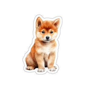 Shiba Inu Puppy Sticker: Waterproof Vinyl Decal
