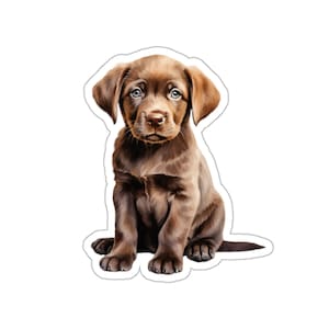 Labrador Retriever Puppy Sticker, Cute Dog Waterproof Vinyl Sticker For Laptop Water Bottle Phone Wall Car Window Decal Kawaii Pet Gift