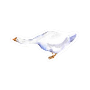 Cute Goose Vinyl Sticker, Funny Watercolor Goose Decal, Perfect for Laptops, Water Bottles, Journals, Makes a Great Gift
