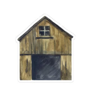 Rustic Barn Sticker, Watercolor Farm Sticker, Country Sticker, Farmhouse Decor, Gift for Farmer, Rustic Home Decor, Laptop Sticker