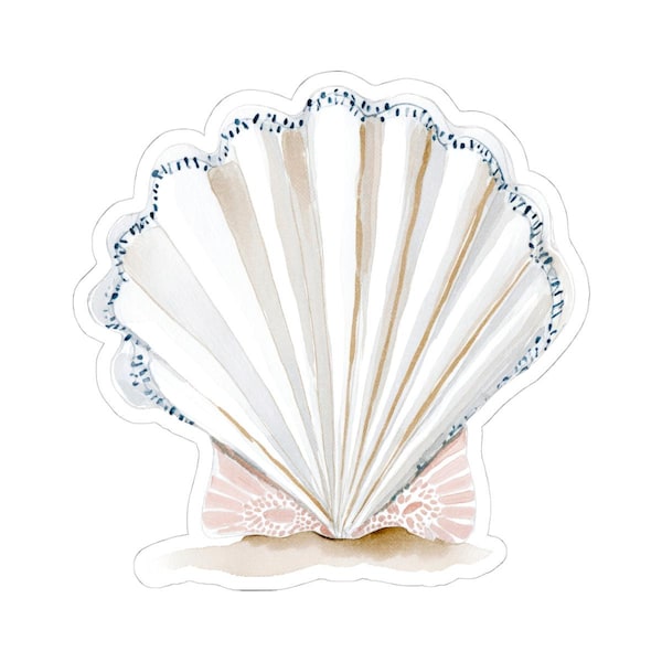 Watercolor Seashell Sticker, Beachy Shell Art, Ocean Lover Gift, Coastal Decor, Cute Laptop Decal, Girl Stickers, Water Bottle Sticker