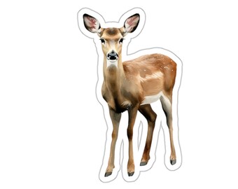 Watercolor Young Deer Sticker, Cute Fawn Decal – Waterproof Vinyl for Laptop Water Bottle Phone Case, Nature Lover Gift, Woodland Art