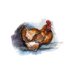Chicken Sticker Vinyl, Chicken Lover Gift, Farm Animal Sticker, Hens Vinyl Decal, Laptop Sticker, Cute Poultry Sticker