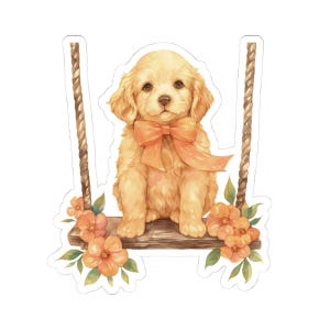 Golden Retriever Sticker, Puppy Dog Decal, Cute Pet Stickers, Dog Lover Gift, Laptop Sticker, Waterproof Stickers