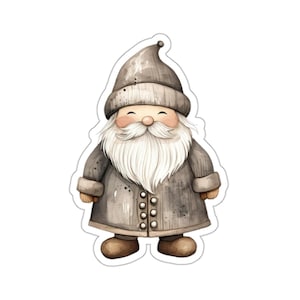 Cute Gnome Vinyl Sticker Waterproof Glossy Eco Friendly for Laptop Water Bottle Window Phone Journal Planner