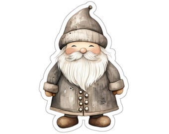 Cute Gnome Vinyl Sticker Waterproof Glossy Eco Friendly for Laptop Water Bottle Window Phone Journal Planner