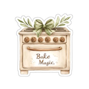 Backen Magie Herd Aufkleber, Küchen Dekor, Backen Liebhaber Geschenk, Bäcker Geschenk, Aquarell Kunst Aufkleber
