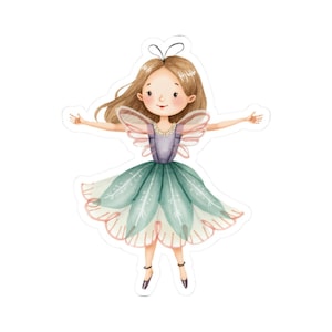 Fairy Stickers, Flower Fairy Decals, Girl Stickers, Cute Stickers, Gift for Girls, Watercolor Stickers