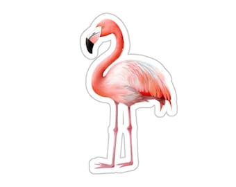 Flamingo Vinyl Sticker, Cute Flamingo Decal, Waterproof Laptop Sticker, Colorful Flamingo Sticker, Animal Lover Gift, Eco-Friendly