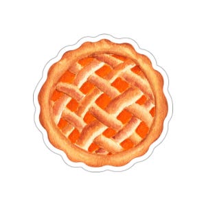 Pumpkin Pie Sticker, Fall Decor Stickers, Autumn Stickers, Thanksgiving Stickers, Foodie Gift, Baker Gift, Cute Stickers