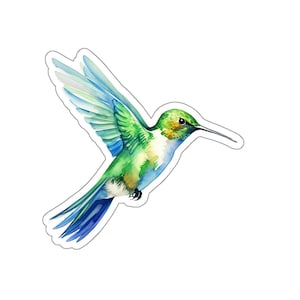 Hummingbird Sticker, Watercolor Bird Decal, Cute Vinyl Sticker, Laptop Sticker, Water Bottle Sticker, Hummingbird Decor