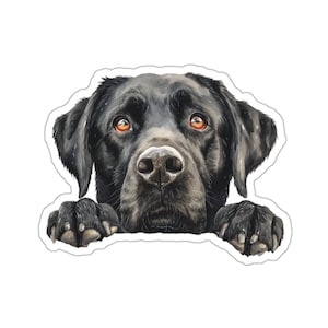Labrador Retriever Sticker, Peeking Dog Waterproof Vinyl Sticker For Laptop Water Bottle Phone Wall Car Window Decal Gift
