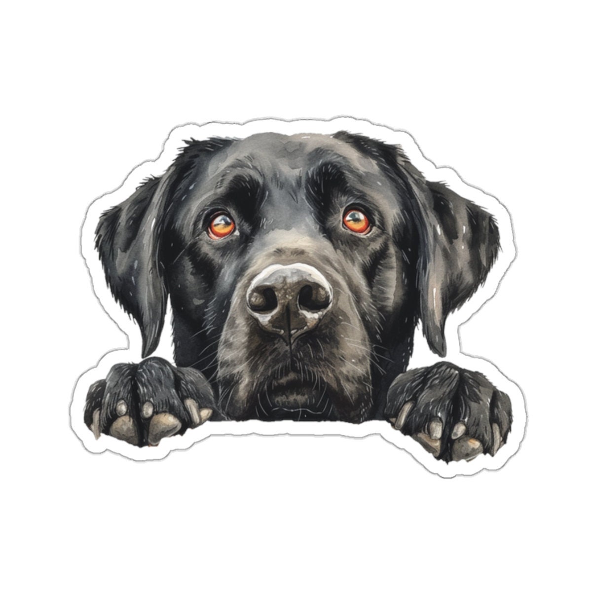 Labrador Retriever Sticker, Peeking Dog Waterproof Vinyl Sticker For Laptop Water Bottle Phone Wall Car Window Decal Gift