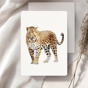 Cartes postales aquarelles léopard, carte de voeux chat réaliste animal sauvage de 45, 30, 15, 1 pcs, art mural, décoration d'intérieur, idée cadeau, papeterie
