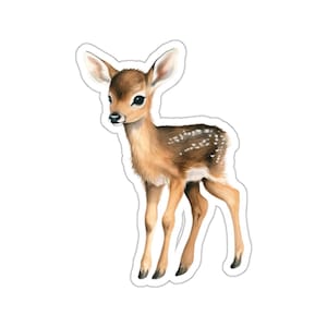 Fawn Stickers, Baby Deer Stickers, Watercolor Stickers, Animal Stickers, Laptop Stickers, Cute Stickers, Gift for Her, Baby Animal Stickers