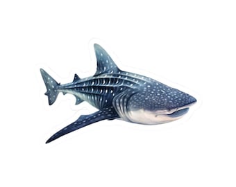 Whale Shark Sticker, Ocean Animal Vinyl Sticker, Waterproof and Glossy Decal, Cute and Funny Sea Life Sticker for Laptop