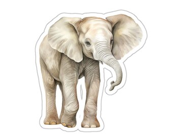 Baby Elefant Aufkleber, Aquarell Tier Aufkleber, niedliche Aufkleber für Kinder, Geschenk für Elefantenliebhaber