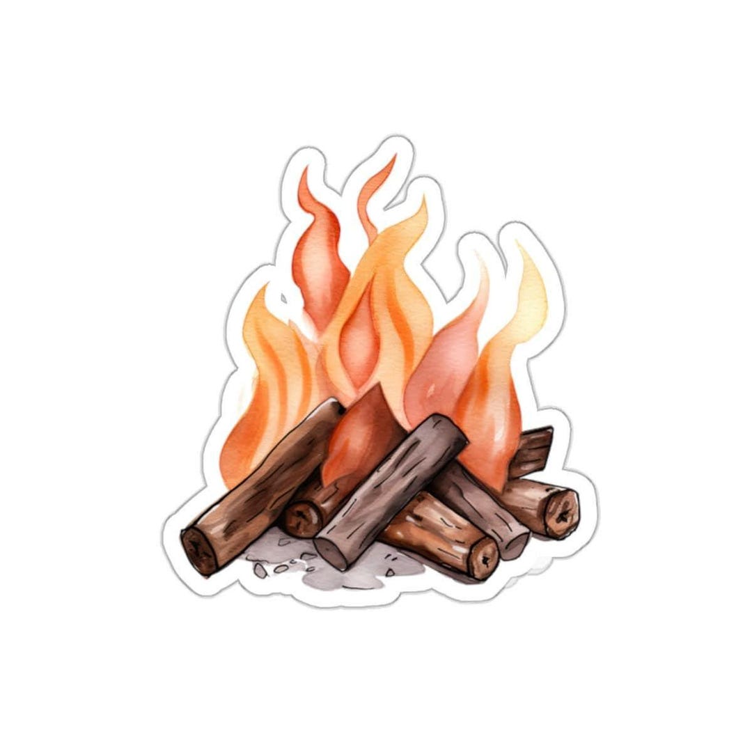 Campfire Stickers, Cozy Stickers, Watercolor Art, Nature Stickers ...