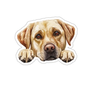 Labrador Retriever Sticker, Peeking Dog Waterproof Vinyl Sticker For Laptop Water Bottle Phone Wall Car Window Decal Gift