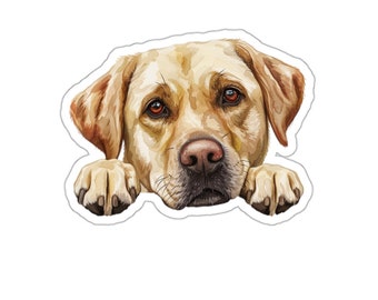 Labrador Retriever Aufkleber, spähender Hund Wasserdichter Vinylaufkleber für Laptop Wasserflasche Telefon Wand Auto Fenster Aufkleber Geschenk