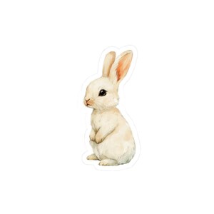Cute Bunny Stickers, Watercolor Rabbit Decal, Easter Gift, Laptop Stickers, Water Bottle Stickers, Rabbit Lover Gift