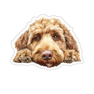Sticker Labradoodle, chien furtivement autocollant vinyle imperméable pour ordinateur portable bouteille d'eau téléphone mur voiture fenêtre sticker cadeau