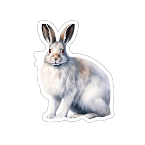 Cute Bunny Rabbit Vinyl Sticker, Waterproof Glossy Decal, Perfect for Laptop Water Bottle Phone Journal Planner Gift