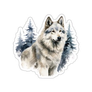 Wolf Sticker, Wild Animal Decal, Forest Wolf Sticker, Woodland Wolf Vinyl, Wolf Watercolor Art Sticker, Animal Lover Gift