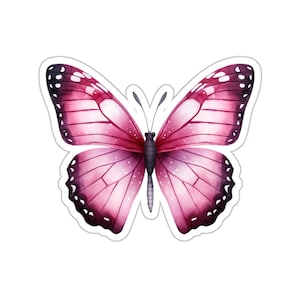 Waterproof Pink Butterfly Sticker for Laptop, Water Bottle, Phone, Car, Wall - Gift for Mom, Daughter