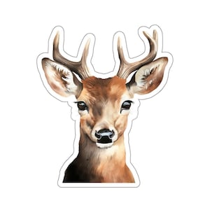 Cute Deer Vinyl Sticker, Waterproof Animal Decal, Perfect for Laptop or Water Bottle, Great as Gift for Wildlife Lovers, Glossy Finish