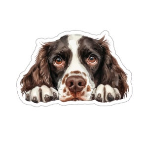 Sticker Engelse springerspaniël, glurende hond waterdicht vinyl sticker voor laptop bidon telefoon muur autoraamtattoo cadeau!