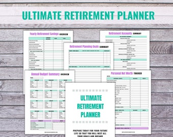 Retirement Planner, Printable Planner, Financial Planner, Retirement Printable, Retirement, Retirement Tracker