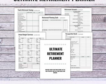 Retirement Planner, Printable Planner, Financial Planner, Retirement Printable, Retirement, Retirement Tracker