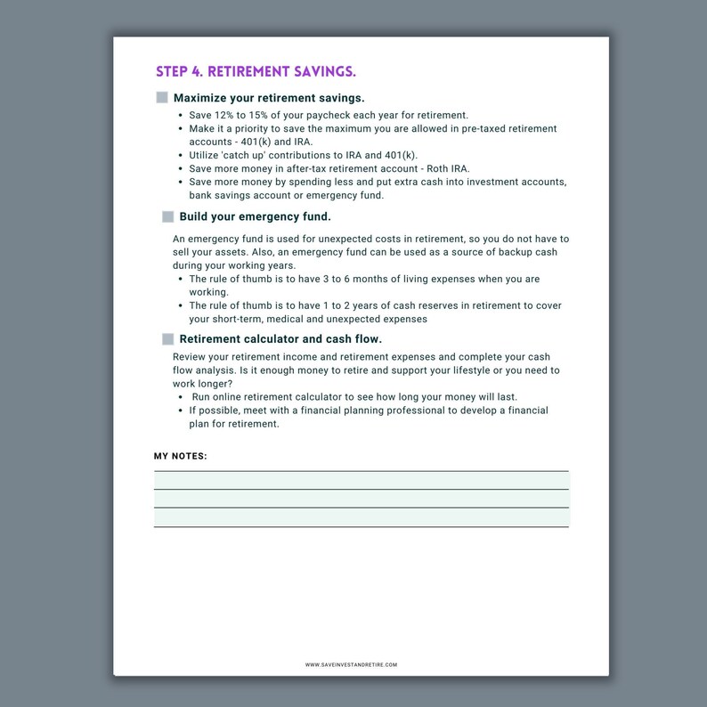 Pre-retirement Checklist, Pre-retirement Guide, Financial Planner ...