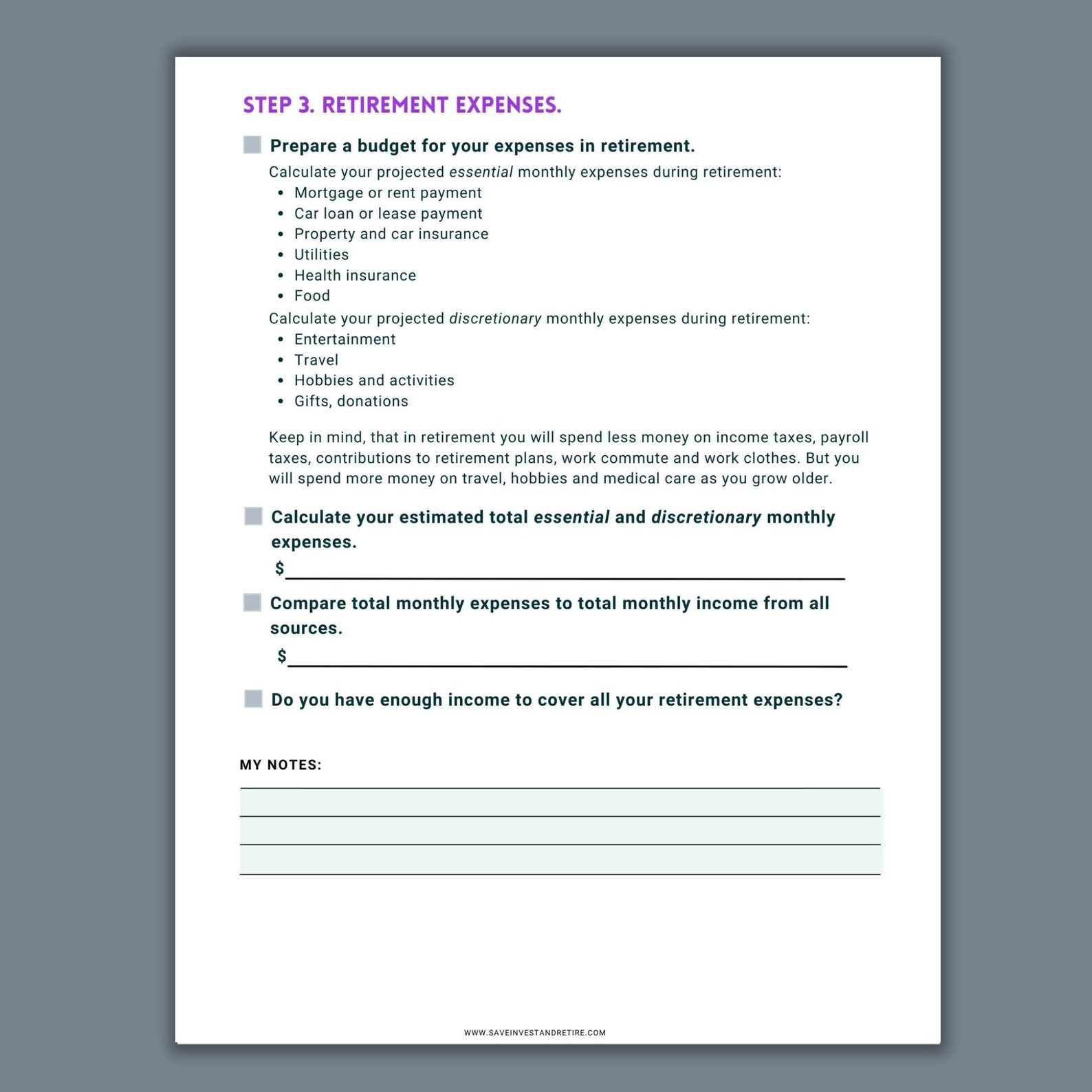 Pre-retirement Checklist, Pre-retirement Guide, Financial Planner ...