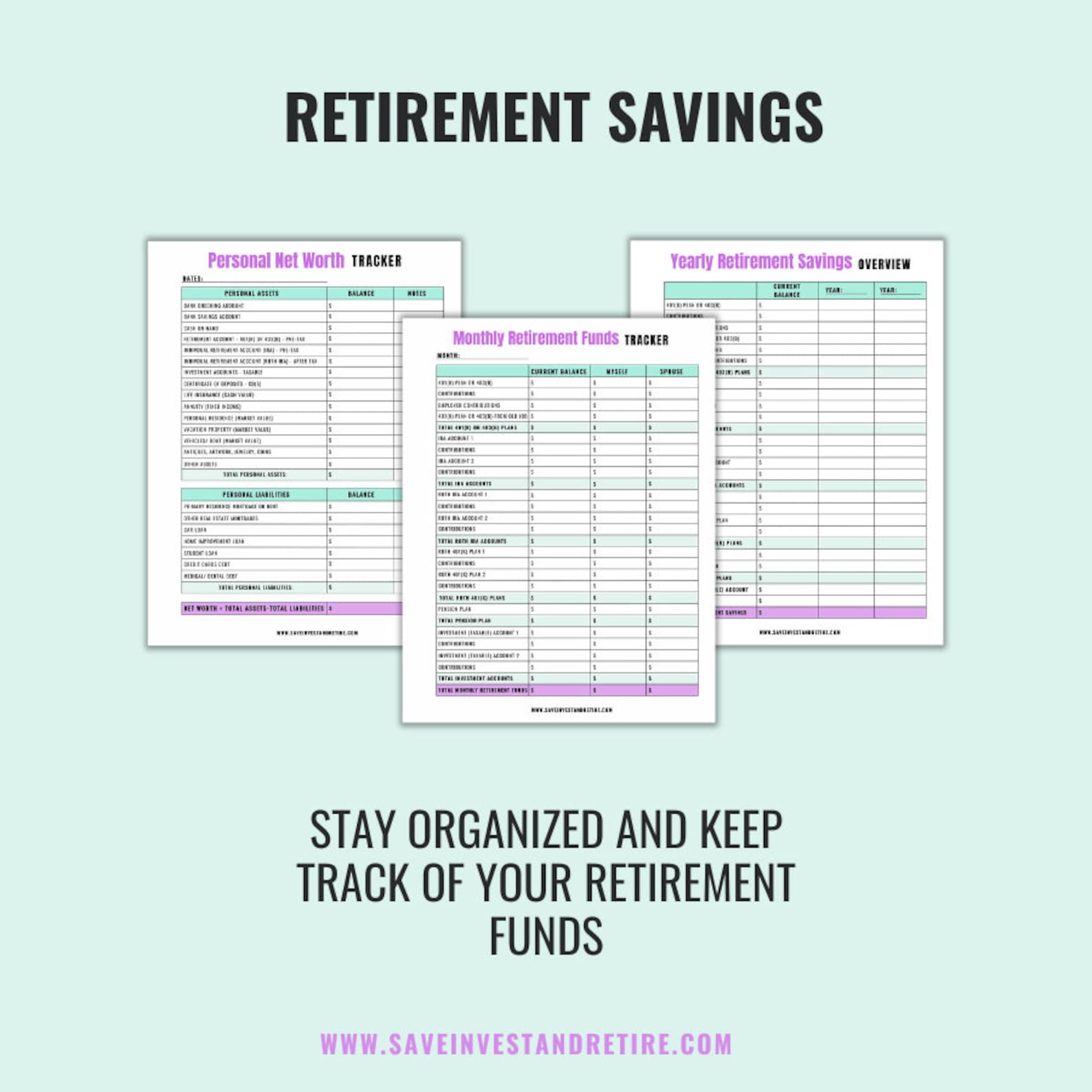 Retirement Planner, Printable Planner, Financial Planner, Retirement ...
