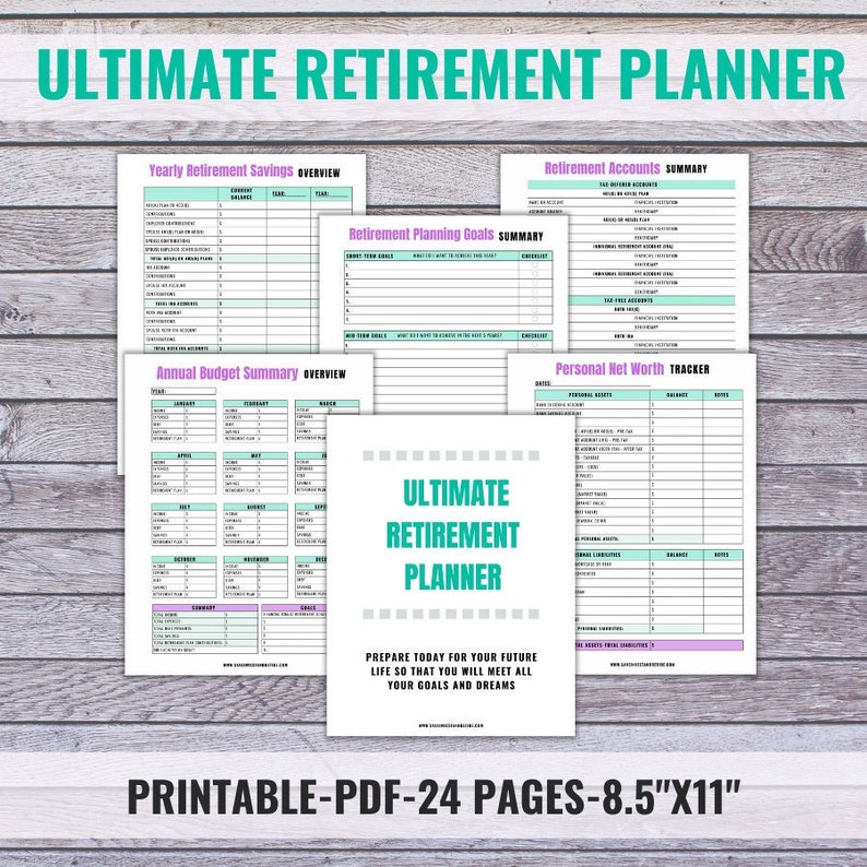 Retirement Planner Printable Planner Financial Planner Etsy