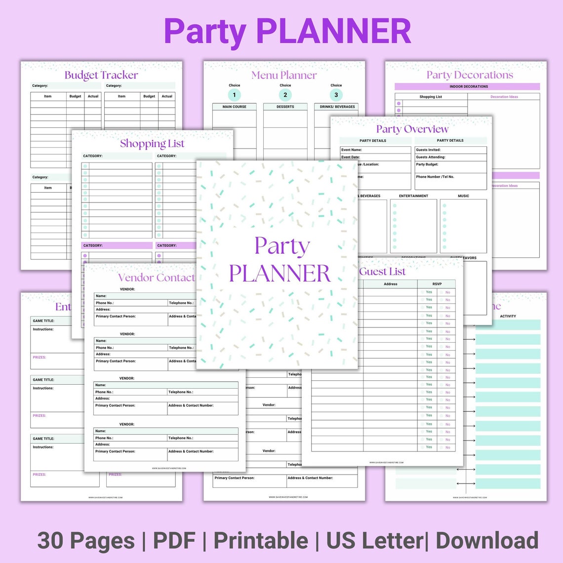 Party Planner, Event Planner, Party Planning, Printable Party Planner ...