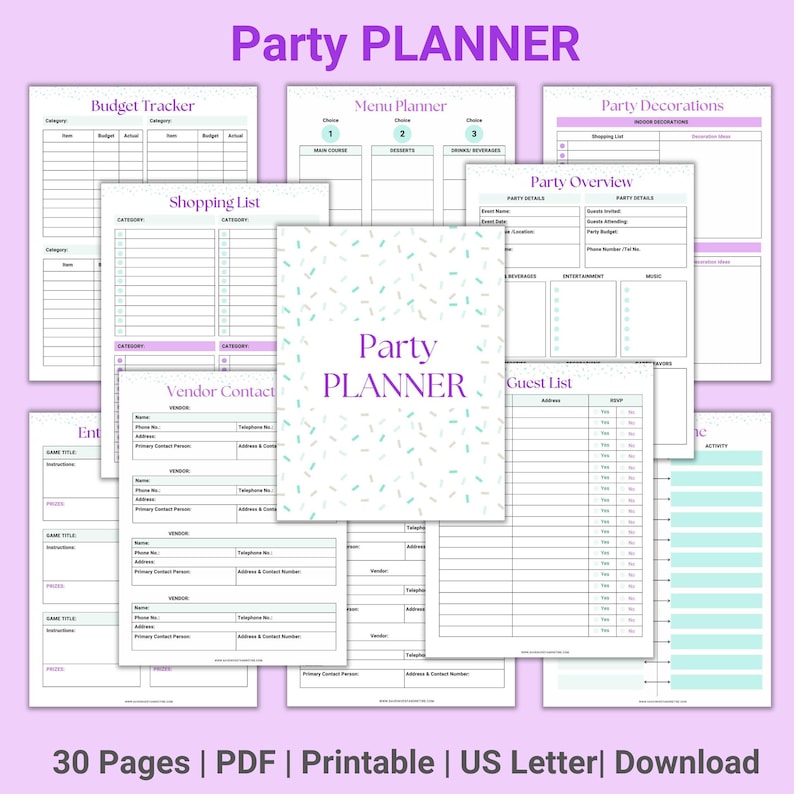Party Planner, Event Planner, Party Planning, Printable Party Planner ...