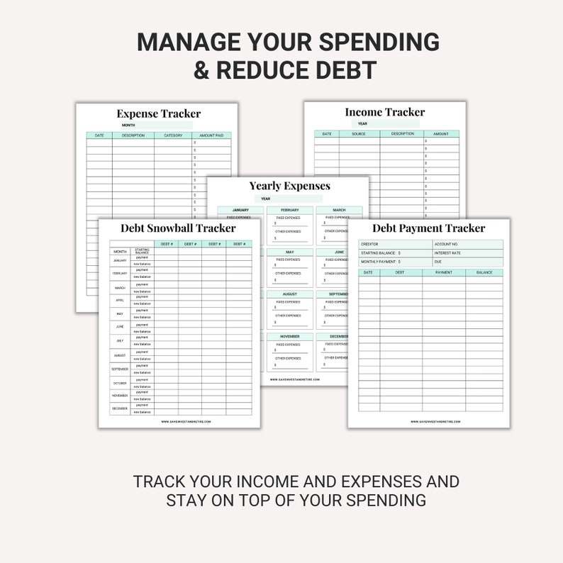 Financial Planner Financial Planner Digital Budget Tracker Etsy