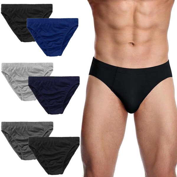 Mens Classic Sports S - XXL Sous-vêtements en coton doux côtelés Slips Boxers pour homme Lot de 6