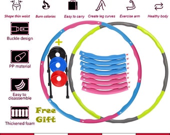 Adult Kids Hula Hoop with Skipping Rope Collapsible Gym Fitness Ring Adjustable