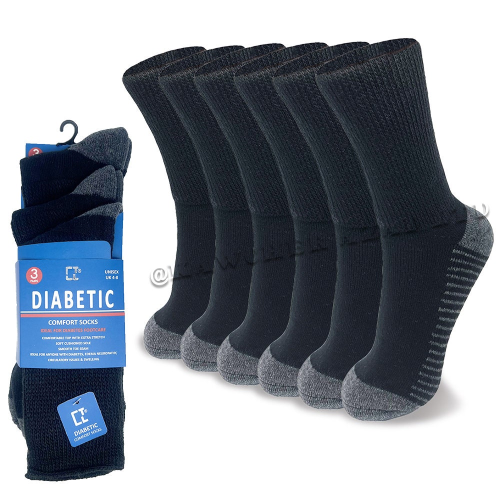 Calcetines tobilleros de algodón para diabéticos para hombre y mujer,  calcetín cómodo, circulatorio, suelto, talla única