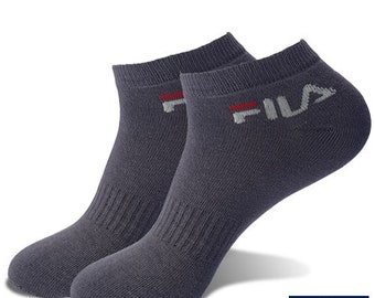 Molten Creek 6 paires de chaussettes basses de sport FILA pour hommes et femmes, chaussettes de sport grises en coton invisible