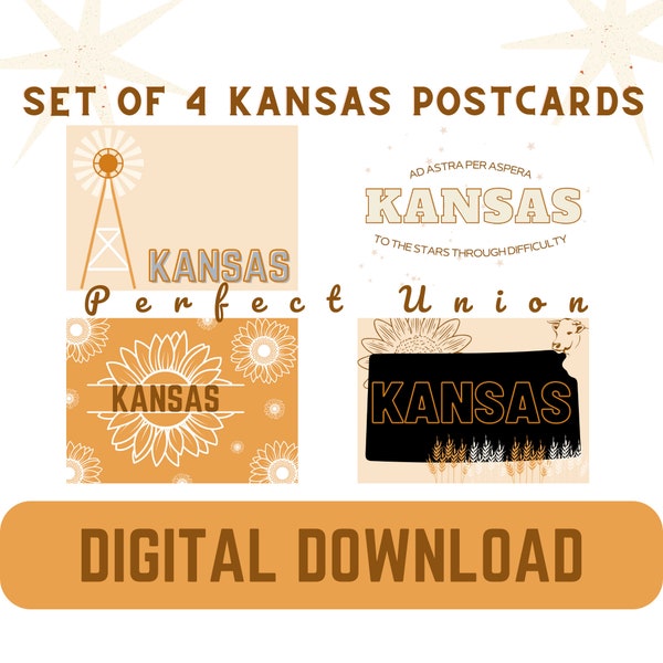 Kansas Postcards Etsy