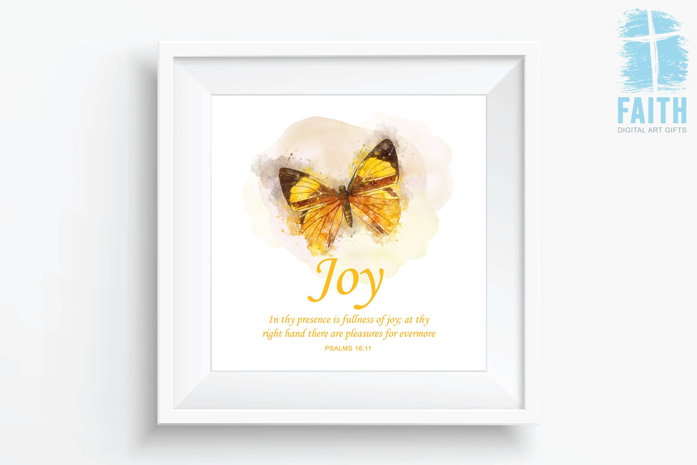 Women’s Christian Faith Butterfly Bible Verse - Joy – Psalms 16:11 ...