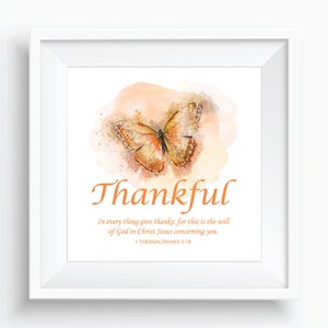 Women’s Christian Faith Butterfly Bible Verse - Thankful – 1 ...