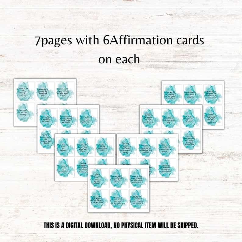 42 Affirmation Cards Printable, Affirmation Cards Digital, Vision Board ...