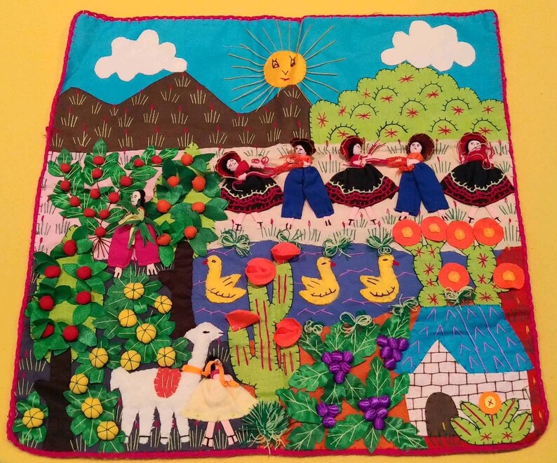 3D Peruvian Wall Hanging Arpillera Etsy